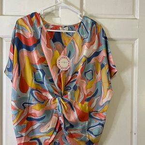 Umgee Women's Colorful Abstract Blouse